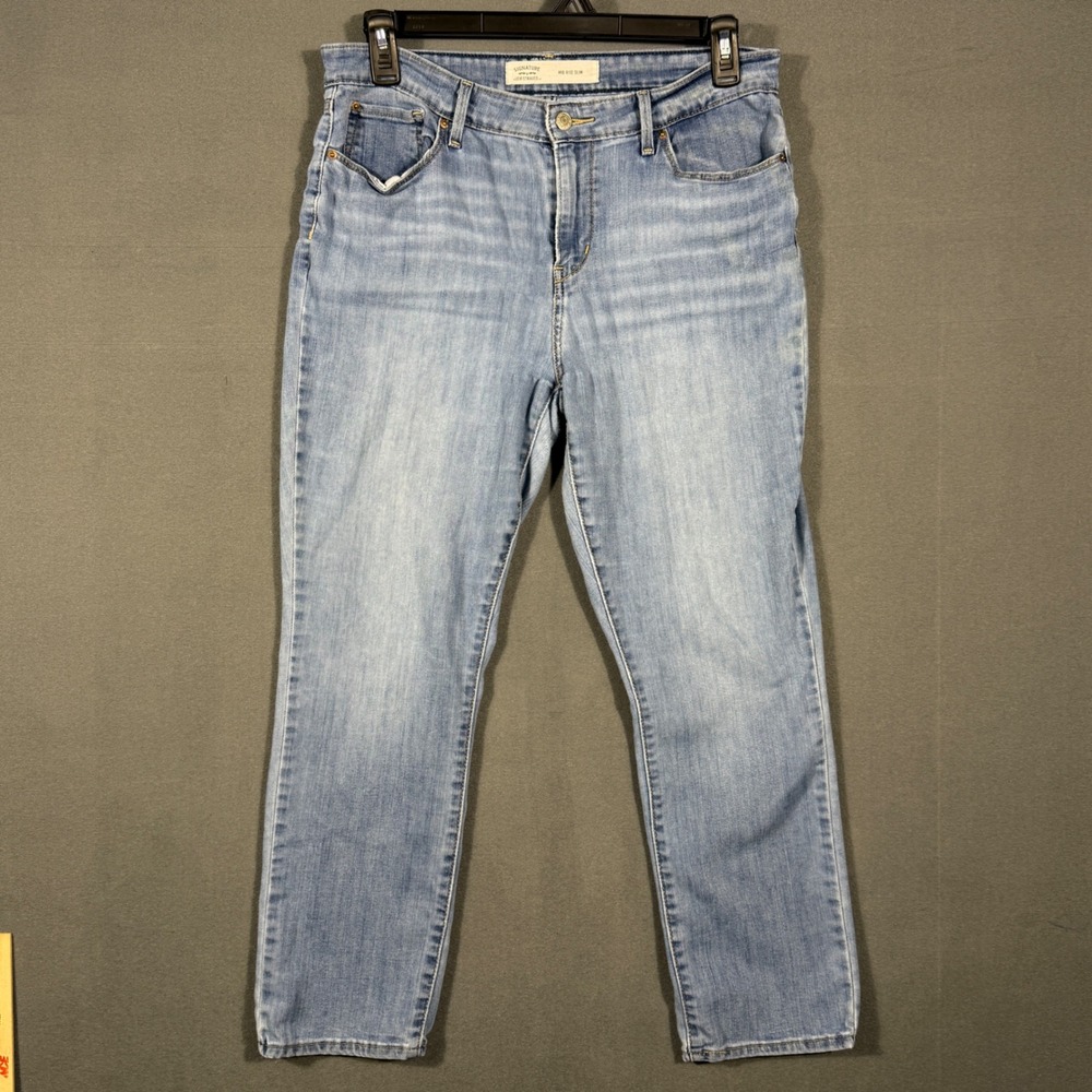 Signature by Levi Strauss Jeans Womens Light Blue Mid Rise Slim Denim sz unknown
